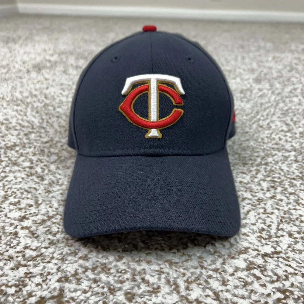 Minnesota Twins Hat Cap Flex Mens Small Navy‎ MLB Baseball Stretch Fit New Era